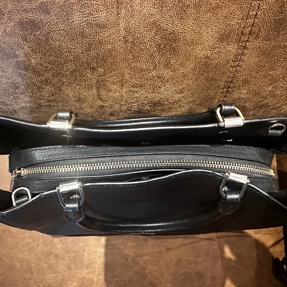 Kate Spade Leila Triple Compartment Satchel Crossbody  — Black Pebbled Leather - Picture 4 of 10